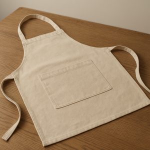 Delantal de gabardina con bolsillo